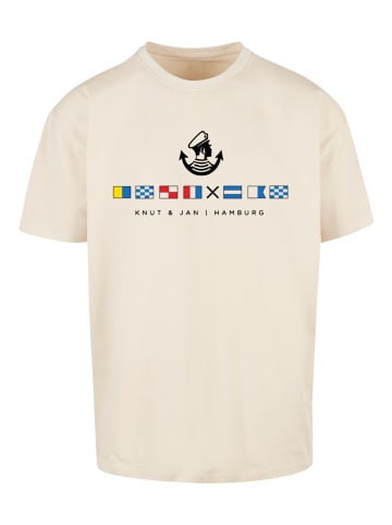 F4NT4STIC T-Shirt Oversized T-Shirt Seglerfahnen Knut & Jan Hamburg in sand