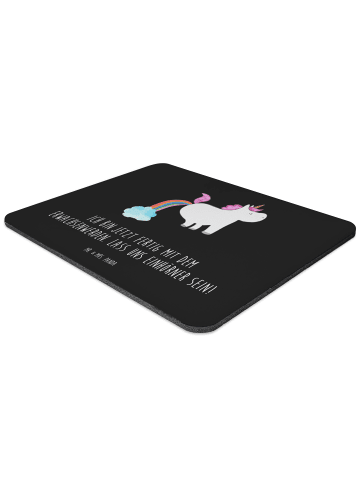 Mr. & Mrs. Panda Mauspad Einhorn Pupsen mit Spruch in Schwarz