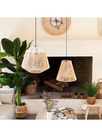 Atmosphera Créateur d'intérieur Hängelampe mit Metall- und Papierschirm in Beige, Ø 30 cm