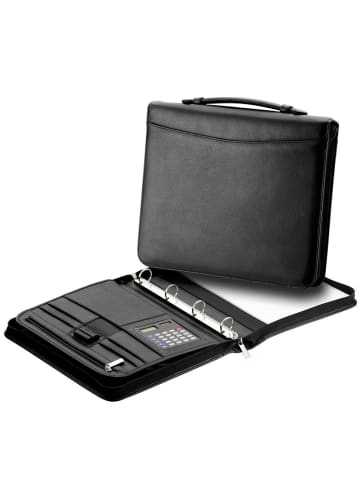 D&N Easy Business Schreibmappe I Leder 34 cm in schwarz