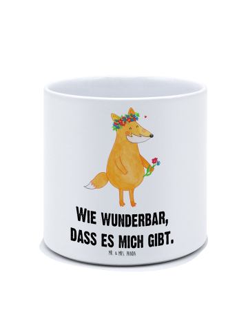 Mr. & Mrs. Panda Pflanzkübel Fuchs Blumen mit Spruch in Weiß