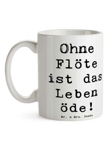 Mr. & Mrs. Panda haferl Spruch Flöte Leben mit Spruch in Weiß