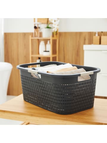 Rotho Country Set 2tlg. bestehend aus Korb 40l und Sammler 55l mit Deckel in Anthrazit