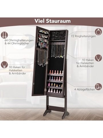 COSTWAY Schmuckschrank in Braun