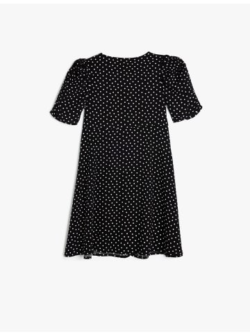 KOTON Kleid in Schwarz Gemustert