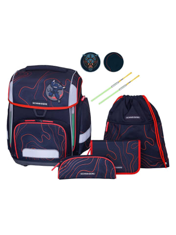 SCHNEIDERS Ergolite Schulranzen-Set 8-teilig in black red
