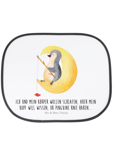 Mr. & Mrs. Panda Auto Sonnenblende Pinguin Mond mit Spruch in Weiß