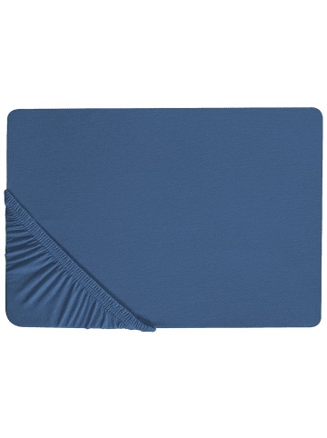 Beliani Bettlaken JANBU in Blau - (W) 140 x (H) 30 x (L) 200 cm