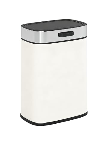 HOMCOM Mülleimer-21,5L x 19,5B x 30H cm-Cremeweiß