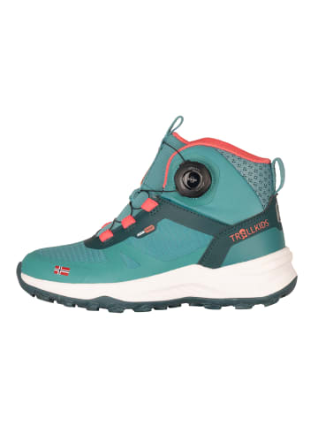 Trollkids Wanderschuh Hiker Mid XT Trollfjord in dusty teal
