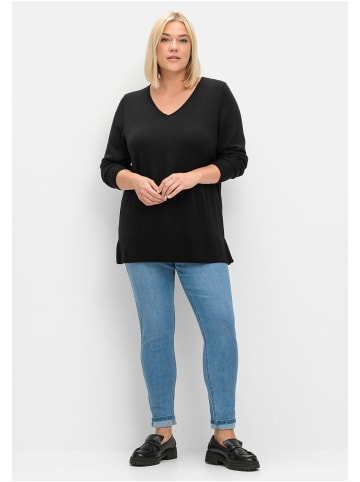 sheego Pullover in schwarz