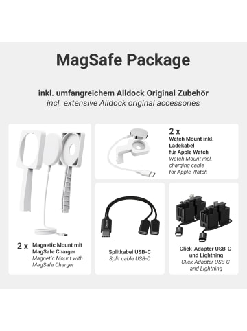 ALLDOCK Ladestation "Classic Family MagSafe Package" in Weiß