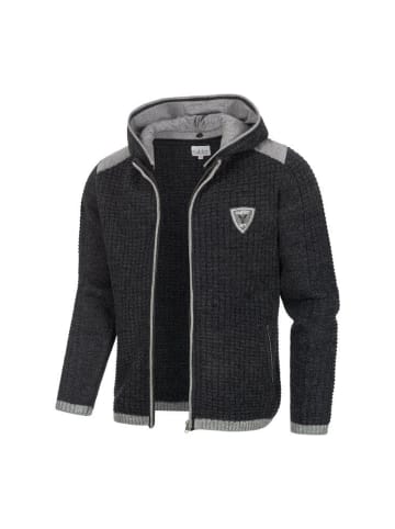 Nübler Trachtenstrickjacke Langarm Hugo in Anthrazit