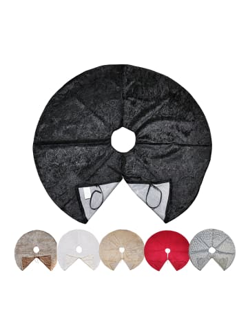 JACK Christbaumdecke Rund Ø 120cm Weihnachtsbaumdecke in Schwarz / Ornamente