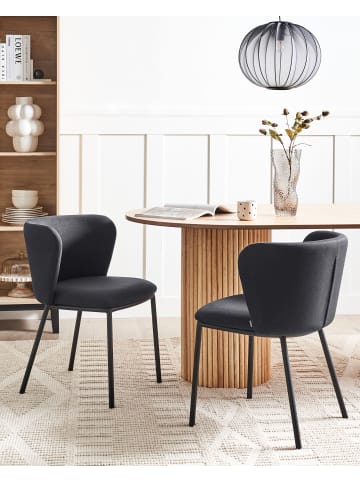 Beliani 2er-Set Esszimmerstuhl MINA in Schwarz