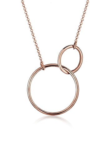 Elli Halskette 925 Sterling Silber Kreis, Geo in Rosegold