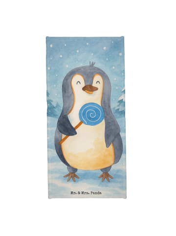 Mr. & Mrs. Panda Saunahandtuch Pinguin Lolli Design ohne Spruch in Weiß