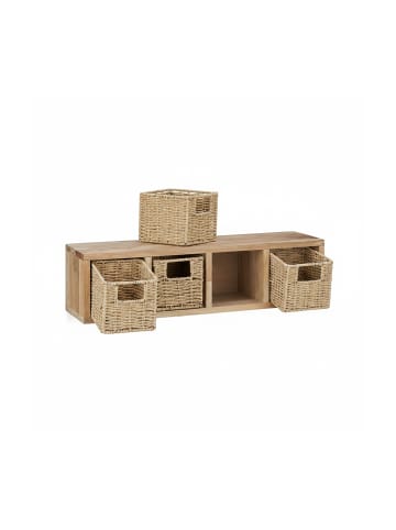 relaxdays 4x Wandregal in Natur - (B)61,5 x (H)16 x (T)18 cm