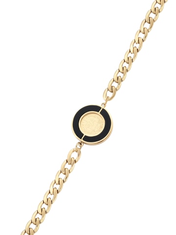 faina Women Curb Chain Bracelet in Gold Black