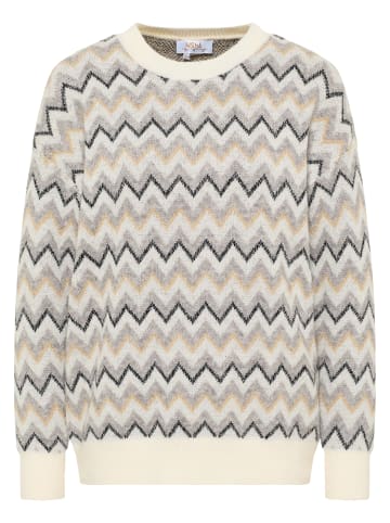 usha FESTIVAL Damen Strick Pullover in Wollweiss Mehrfarbig