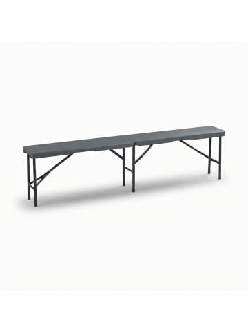 relaxdays 2 x Bierbank in Grau - (B)180 x (H)43 x (T)25 cm