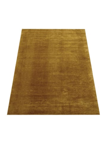 KADIMA DESIGN Teppich Kurzflor waschbar Unifarben Wohnzimmer in Senf