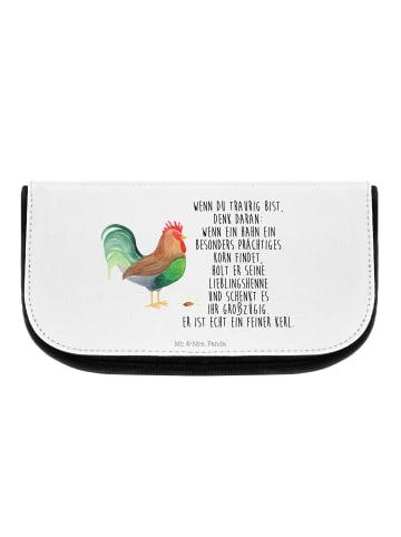 Mr. & Mrs. Panda Kulturbeutel Hahn Korn mit Spruch in Weiß