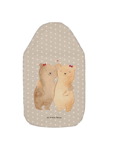 Mr. & Mrs. Panda Wärmflasche Bären Schwestern ohne Spruch in Grau Pastell