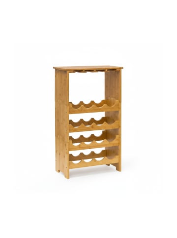 relaxdays Weinregal in Natur - (B)50 x (H)84 x (T)24 cm