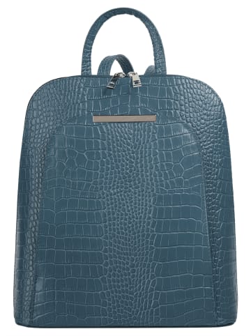 Cluty Rucksack echt Leder in blau