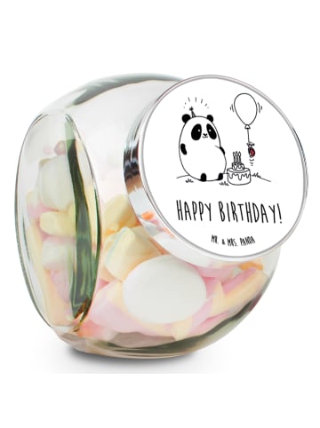 Mr. & Mrs. Panda Müsli Glas Panda Geburtstag mit Spruch in Weiß