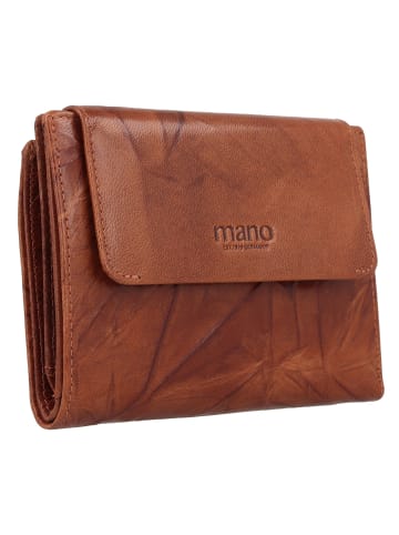 mano Donna Aurona Geldbörse RFID Leder 14 cm in cognac