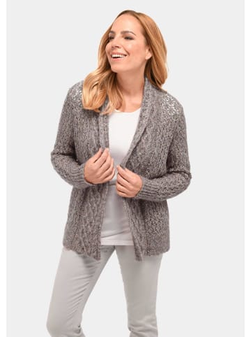 GOLDNER Strickjacke Trageangenehme offene Strickjacke in taupe / melange