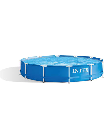 Intex Metal Frame Pool, 366x76cm inkl. Filterpumpe in blau