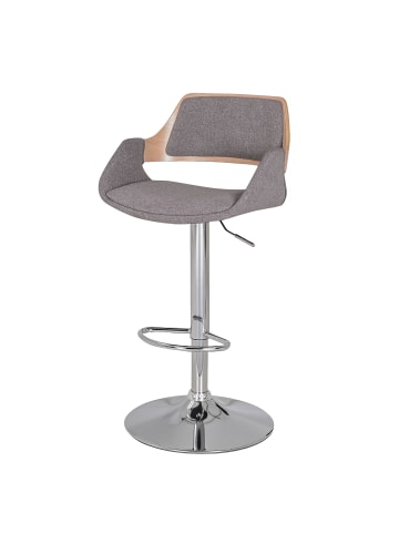 home24 home24 Barstuhl aus Webstoff & verchromtem Metall in Anthrazit, 51 x 89 x 47 cm in Anthrazit