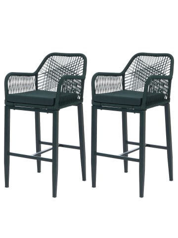 MCW 2er-Set Rope-Barhocker P91, Grün