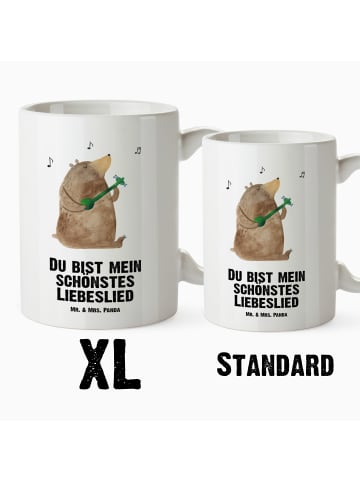 Mr. & Mrs. Panda XL Tasse Bär Lied mit Spruch in Weiß