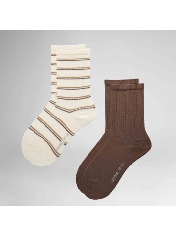Hudson Socken Playful Rib 2-Pack gemustert in Autumn white