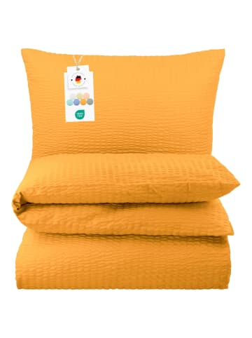 Carpe Sonno Seersucker Bettwäsche in Orange