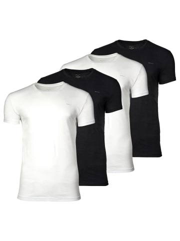 Gant T-Shirt 4er Pack in Schwarz/Weiß