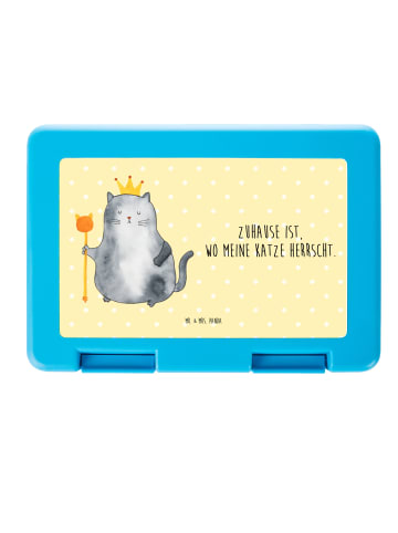 Mr. & Mrs. Panda Snackbox Katze König mit Spruch in Gelb Pastell