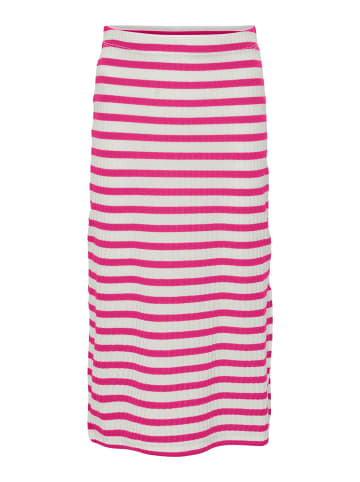 KIDS ONLY Maxirock KOGNELLA LONG SIDE SLIT SKIRT in cloud dancer/Stripes Raspberry Rose