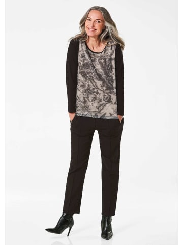 GOLDNER Kurzgröße:  Shirt Shirt in schwarz / gemustert