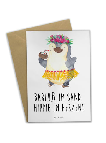 Mr. & Mrs. Panda Beileidskarte Sommer Hippie mit Spruch in Weiß