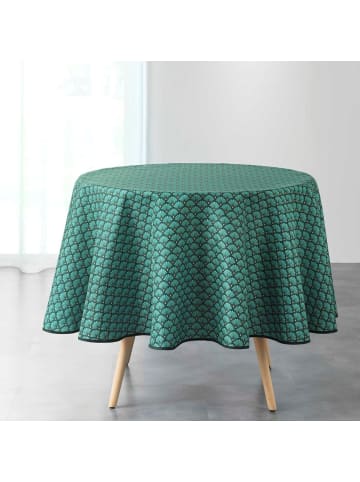 Douceur d’Intérieur Runde Tischdecke ALIANOR aus Polyester in Grün, (B) 180 x (L) 180 cm