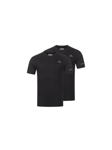 Kappa Kappa 2er Pack Herren-T-Shirt Basic mit Rundhals Ausschnitt in 2xSchwarz