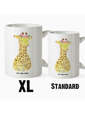 Mr. & Mrs. Panda XL Tasse Giraffe Blumenkranz ohne Spruch in Weiß
