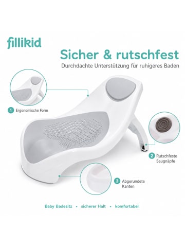 fillikid Badewannensitz Exklusiv in Grau-Weiß