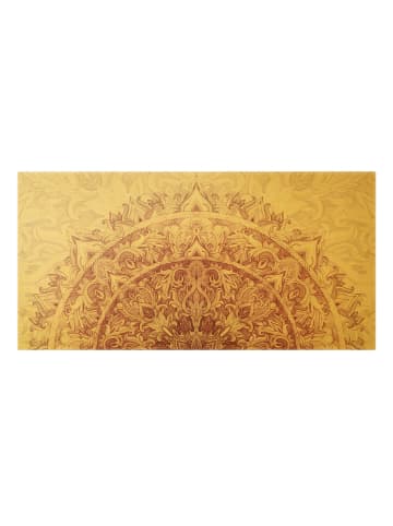 WALLART Leinwandbild Gold - Mandala Aquarell Ornament halbkreis rot in Rosa