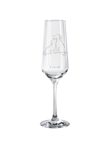 Mr. & Mrs. Panda Champagnerglas Hunde Liebe ohne Spruch in Transparent